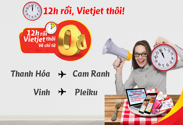 Nhanh tay mua ngay vé 0 đồng Vietjet Air!