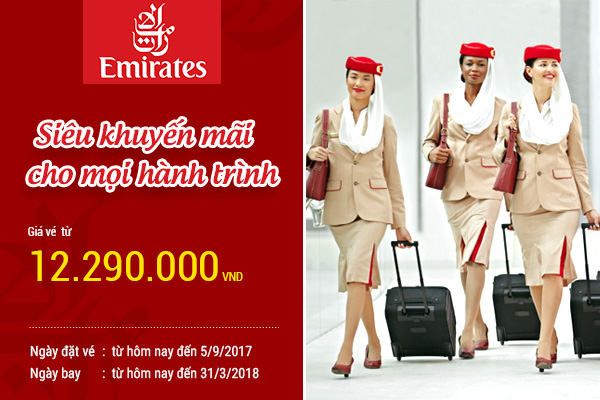 Emirates giảm 10% giá vé cho chuyến du lịch mùa thu