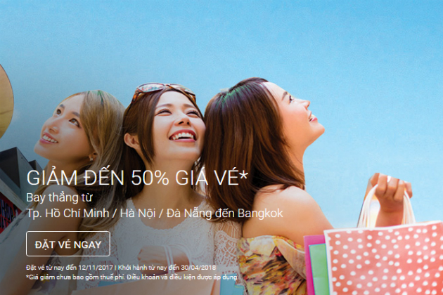 Giảm đến 50% giá vé, bay thả ga cùng Air Asia