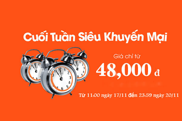 Jetstar khuyến mãi “khủng” cuối tuần, giá chỉ từ 48,000 VND